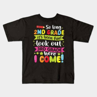 Kids So Long 2nd Grade Graduation 3rd Grade Here I Come 2024 Kids T-Shirt